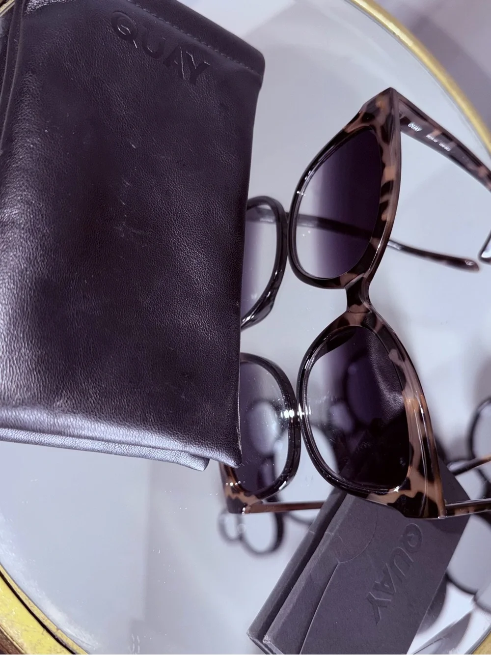 Quay Australia Tortoiseshell Cat-Eye Sunglasses with Gradient Smoke Lenses